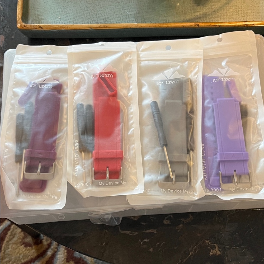 Athletic watch bands with tool kit. Multiple colors. New in package.  Set of 4